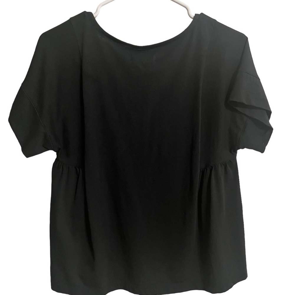 MADEWELL Black V-neck Cotton Top. Size XS - Picture 4 of 5